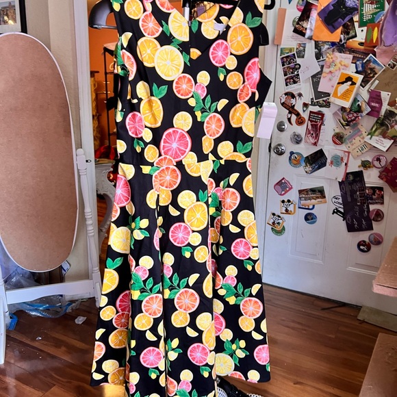 Vibrant Citrus Print Dress - Picture 1 of 7